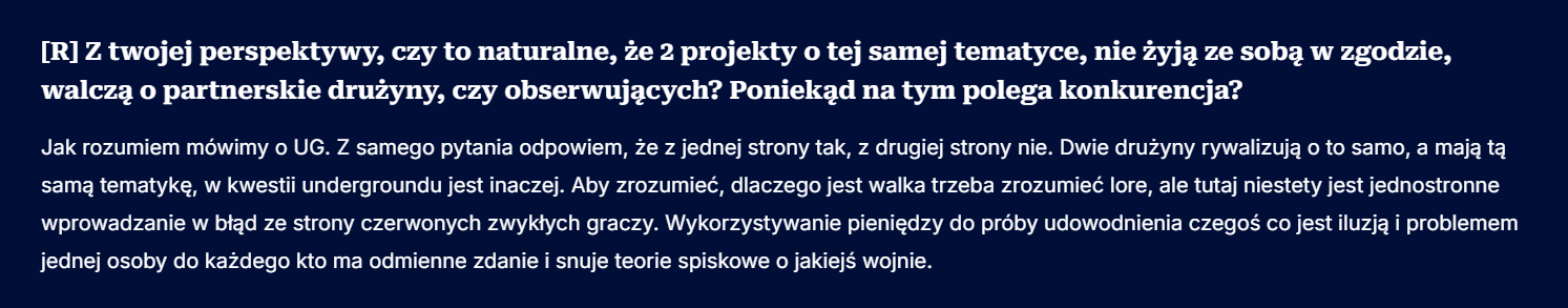 stan podziemia robi dobrą robotę