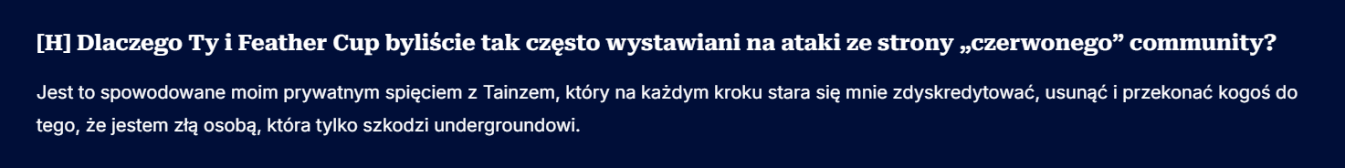 stan podziemia robi dobrą robotę